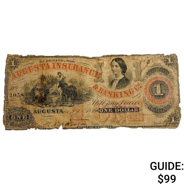 1860 $1 Augusta Insurance & Banking Co. 2