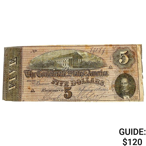 1864 $5 Confed. States of America-Richmond 4