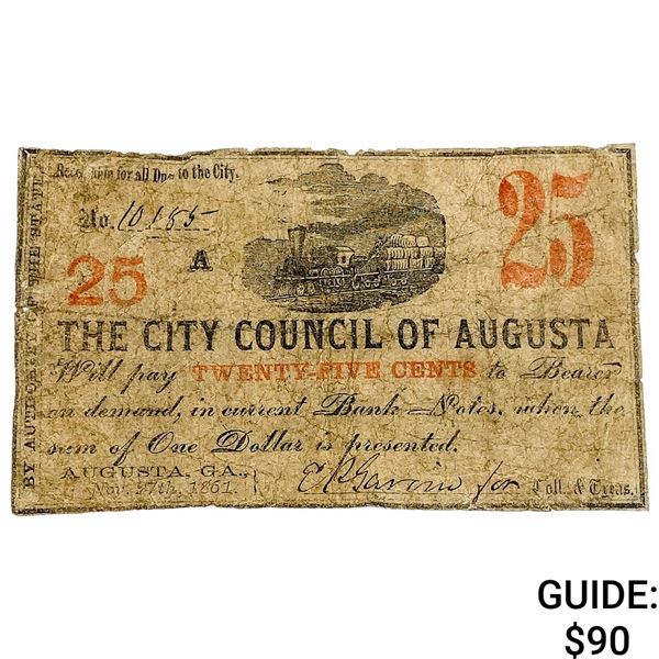 1861 25C Confed. States of America Note-Richmond 4