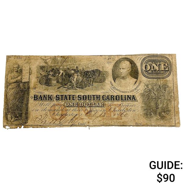 1860 $1 Bank of South Carolina Note 4