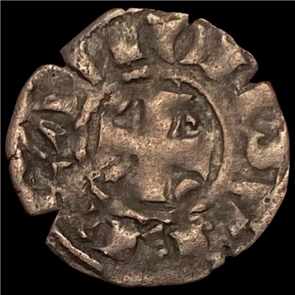 1248-1279 Portugal Alfonso III Silver Denero NEARLY UNCIRCULATED