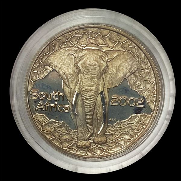 2002 South Africa Silver Elephant 5 Cents CHOICE PROOF