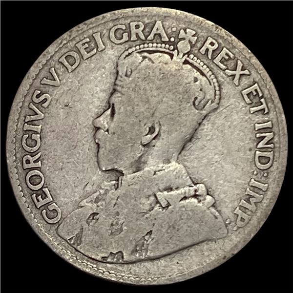 1917-C NewFoundland George V Silver 25 Cents NEARLY UNCIRCULATED