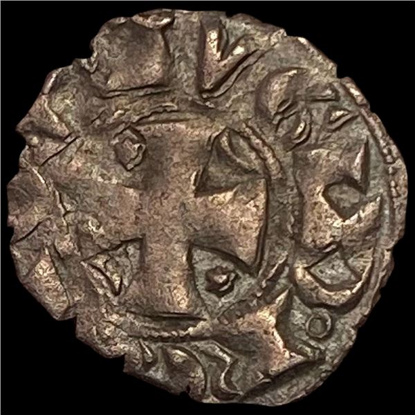 1261-1325 Portugal Crusades Dinis I Silver Dinero NEARLY UNCIRCULATED