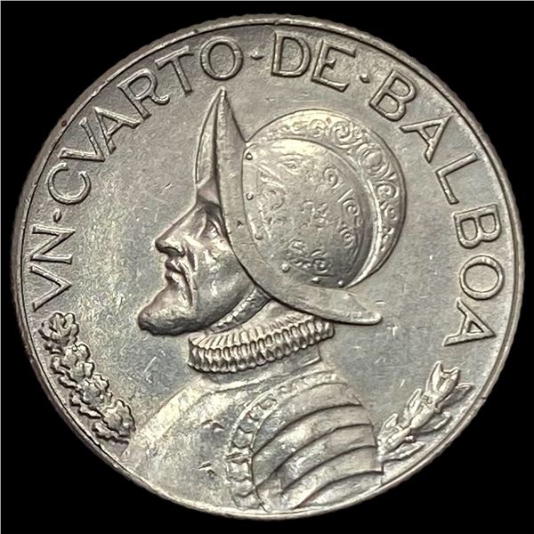 1930 Panama Silver 1/4 Balboa UNCIRCULATED