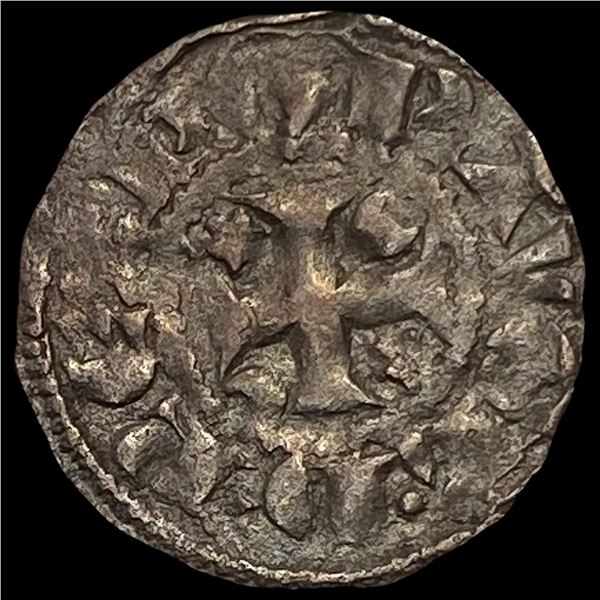 1261-1325 Portugal Crusades Dinis I Silver Dinero NEARLY UNCIRCULATED
