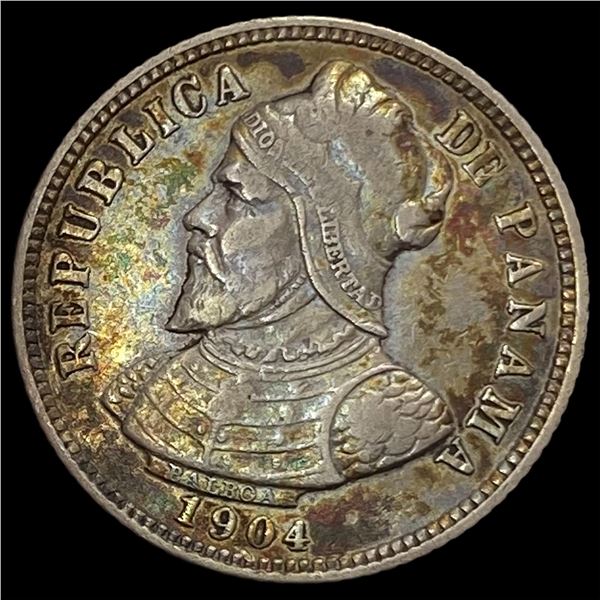 1904 Panama Silver 10 Centesimos CLOSELY UNCIRCULATED
