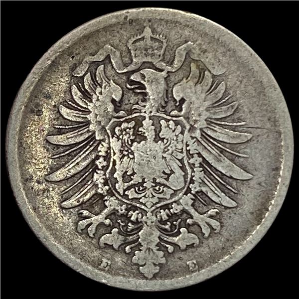 1875-E Germany Silver 1 Reichsmark NEARLY UNCIRCULATED