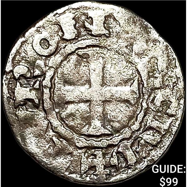 1150-1200 AD France Abbey of St.Martin Silver Denier NEARLY UNCIRCULATED