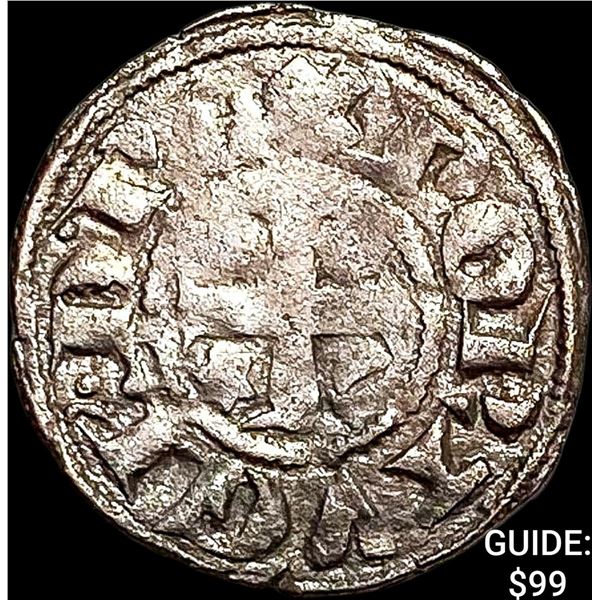 1261-1325 Portugal Crusades Dinis I Silver Dinero NEARLY UNCIRCULATED