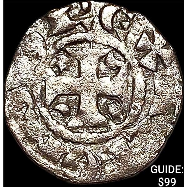 1261-1325 Portugal Crusades Dinis I Silver Dinero NEARLY UNCIRCULATED
