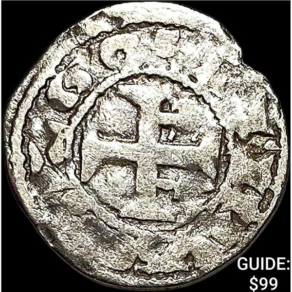 1100s France Crusades Anjou Silver Denier NEARLY UNCIRCULATED