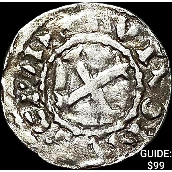 1150-1200 AD France Abbey of St.Martin Silver Denier NEARLY UNCIRCULATED