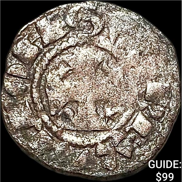 1248-1279 Portugal Alfonso III Silver Denero NEARLY UNCIRCULATED