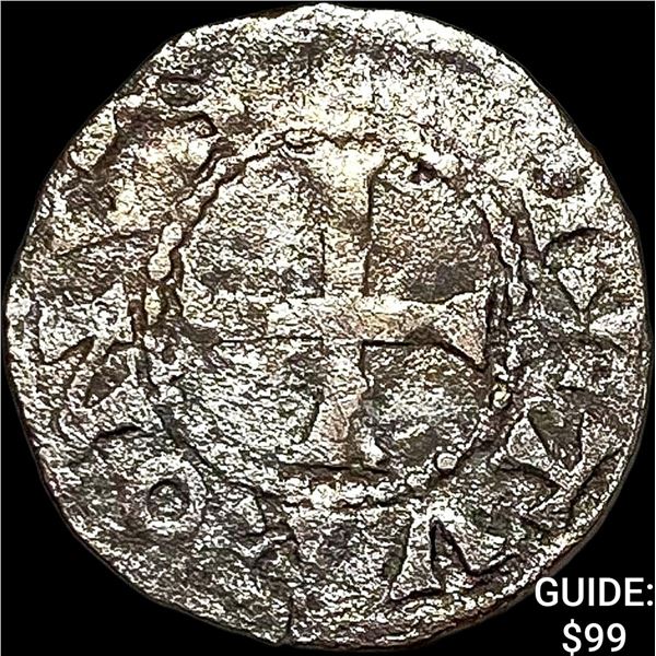 1150-1200 AD France Abbey of St.Martin Silver Denier NEARLY UNCIRCULATED