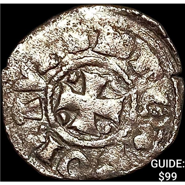 1261-1325 Portugal Crusades Dinis I Silver Dinero NEARLY UNCIRCULATED