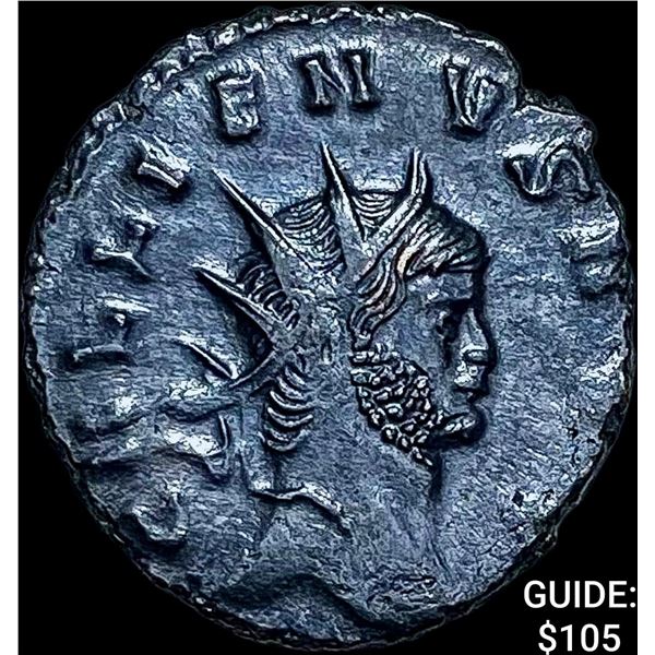Roman Gallienus, 253-268 AD BI DBL Denarius CHOICE AU