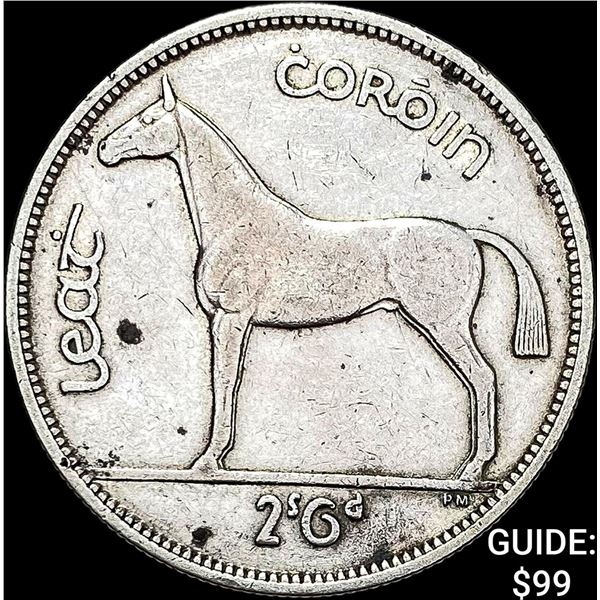 1941 Ireland Silver 1/2 Crown CLOSELY UNCIRCULATED