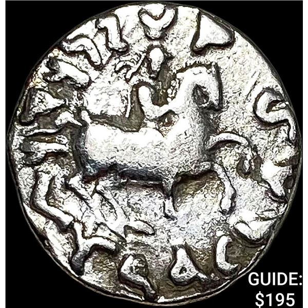 Bactria Menander I 155-130 BC Silver Drachm NEARLY UNCIRCULATED