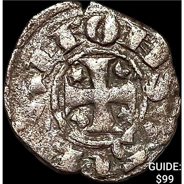 1248-1279 Portugal Alfonso III Silver Denero NEARLY UNCIRCULATED