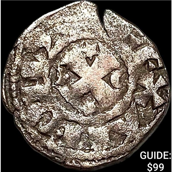 1261-1325 Portugal Alfonso III Silver Denero NEARLY UNCIRCULATED