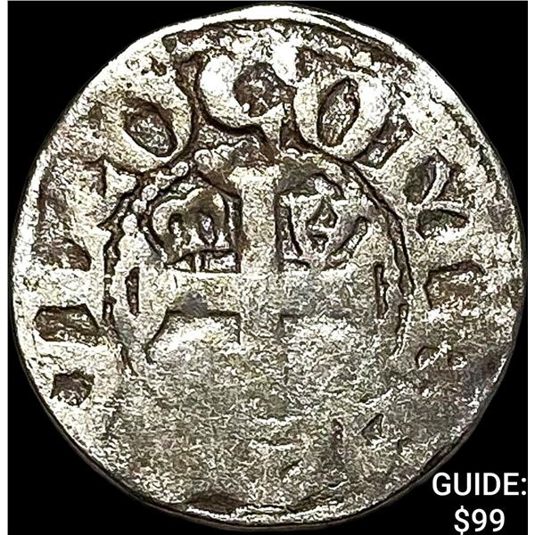 1100-S France Crusades Anjou Silver Denier NEARLY UNCIRCULATED