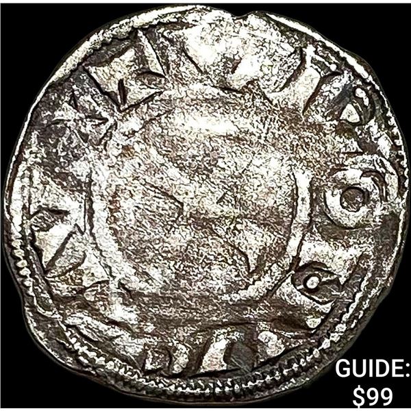 1150-1200 AD France Abbey of St.Martin Silver Denier NEARLY UNCIRCULATED
