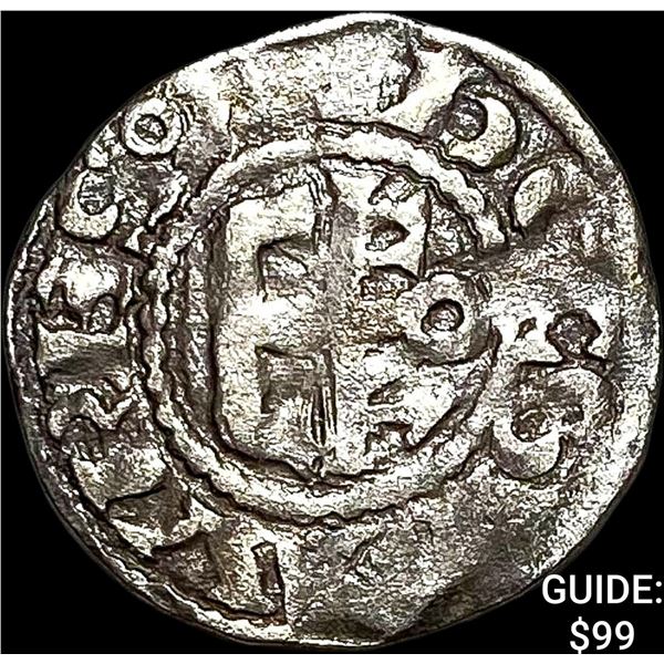 1100s France Crusades Anjou Silver Denier NEARLY UNCIRCULATED