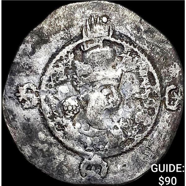 Sasanian Khusru I 531-579 AD Silver Drachm NEARLY UNCIRCULATED