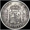 Image 2 : 1882 Spain Alfonso XII Silver 5 Peseta NEARLY UNCIRCULATED