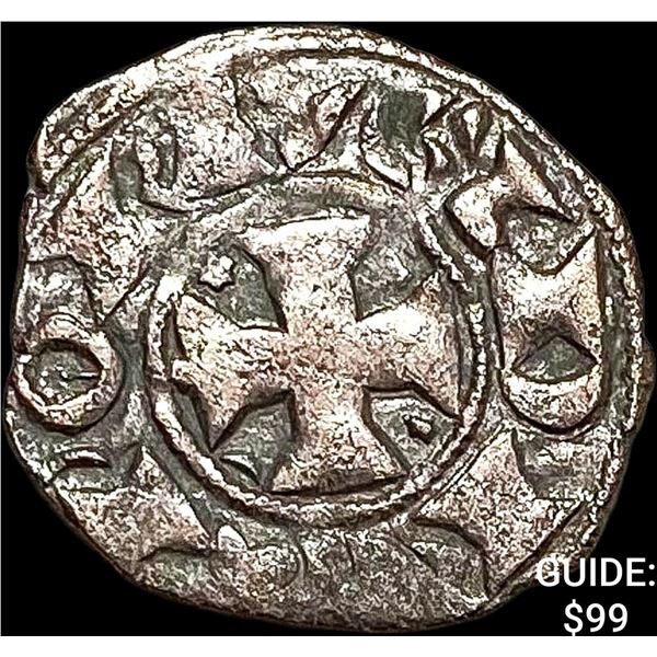 1261-1325 Portugal Crusades Dinis I Silver Dinero NEARLY UNCIRCULATED