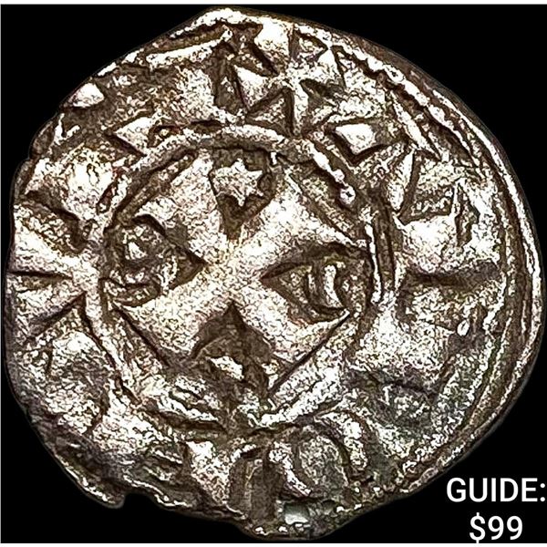 1248-1279 Portugal Alfonso III Silver Denero NEARLY UNCIRCULATED