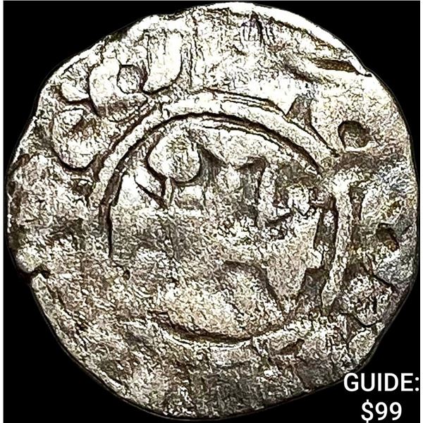 1100s France Crusades Anjou Silver Denier NEARLY UNCIRCULATED