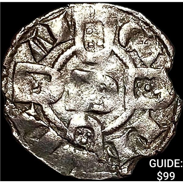 1261-1325 Portugal Crusades Dinis I Silver Dinero NEARLY UNCIRCULATED