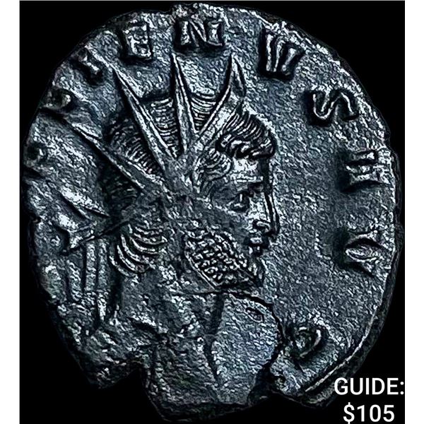 Roman Gallienus, 253-268 AD BI DBL Denarius CHOICE AU