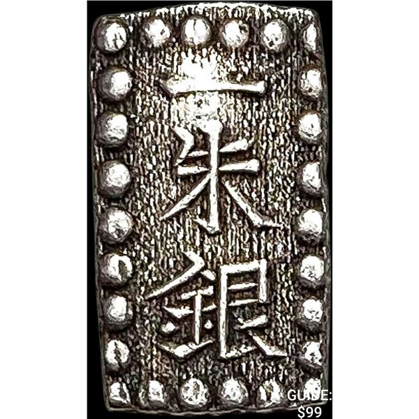 1853-1865 Japan Silver Shu CLOSELY UNCIRCULATED