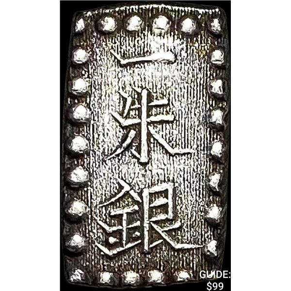 1853-1865 Japan Silver Shu CLOSELY UNCIRCULATED