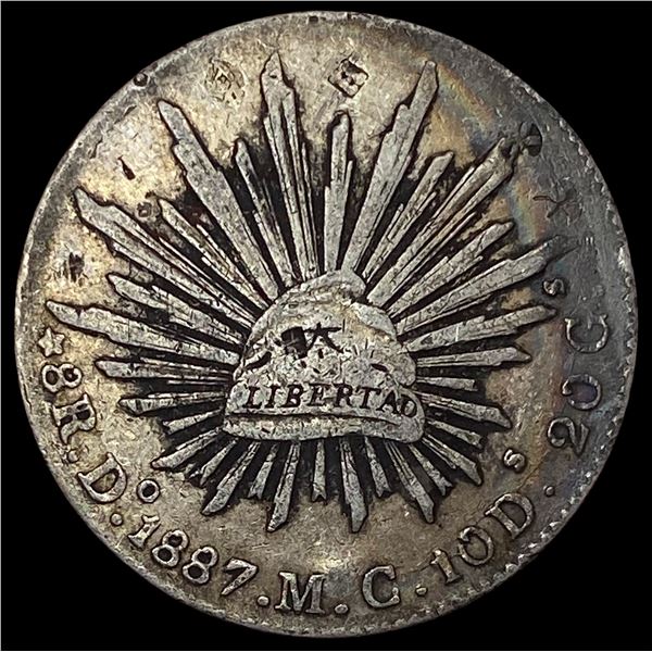 1887Do MC Mexico Silver 8 Reales NEARLY UNCIRCULATED