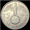 Image 2 : 1936-G Germany Silver 5 Reichsmark CLOSELY UNCIRCULATED