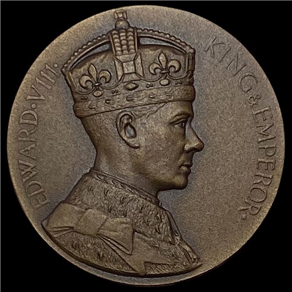 1937 Edward VIII Bronze Coronation Medal NEARLY UNCIRCULATED