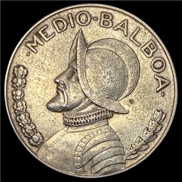 1930 Panama Silver 1/2 Balboa CLOSELY UNCIRCULATED