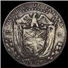 Image 2 : 1932 Panama Silver 1/4 Balboa NEARLY UNCIRCULATED