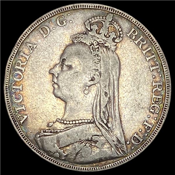 1892 Great Britain Silver Crown NEARLY UNCIRCULATED