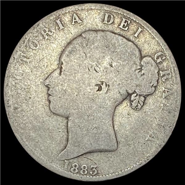 1883 Great Britain Silver 1/2 Crown LIGHTLY CIRCULATED