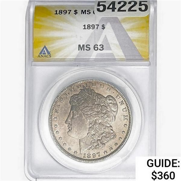 1897 Morgan Silver Dollar ANACS MS63