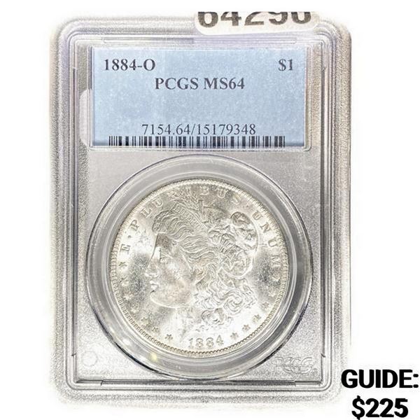 1884-O Morgan Silver Dollar PCGS MS64