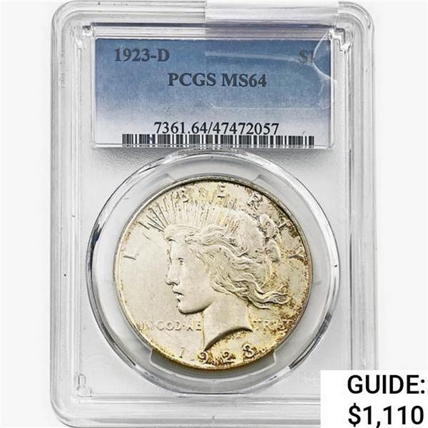 1923-D Silver Peace Dollar PCGS MS64