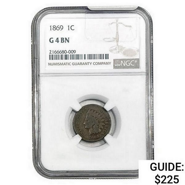 1869 Indian Head Cent NGC G4 BN