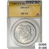 Image 1 : 1884-CC Morgan Silver Dollar ANACS MS63