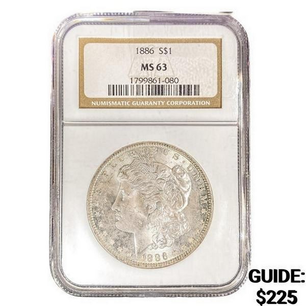 1886 Morgan Silver Dollar NGC MS63